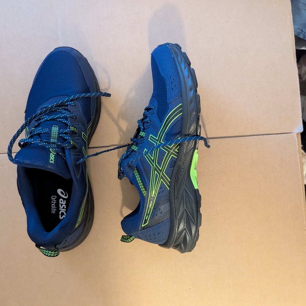 Asics Blue and Green Athletic Shoes